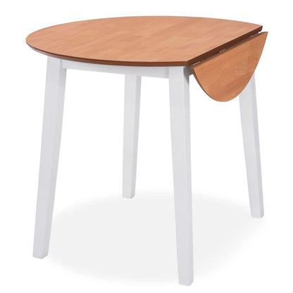 Mesa De Hojas Abatibles Redonda Mdf Blanca