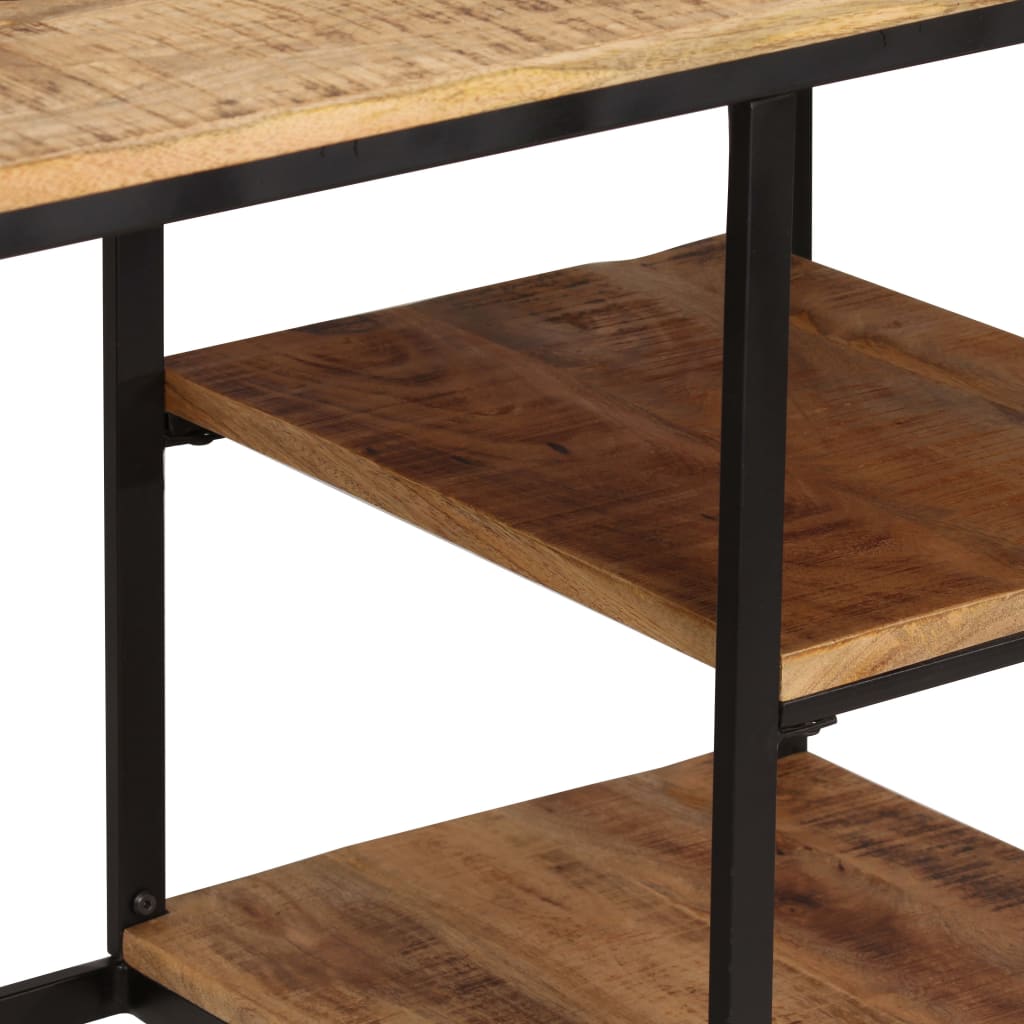 Escritorio Y Taburete Plegable Madera Maciza Mango 115X50X76 Cm