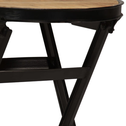 Escritorio Y Taburete Plegable Madera Maciza Mango 115X50X76 Cm