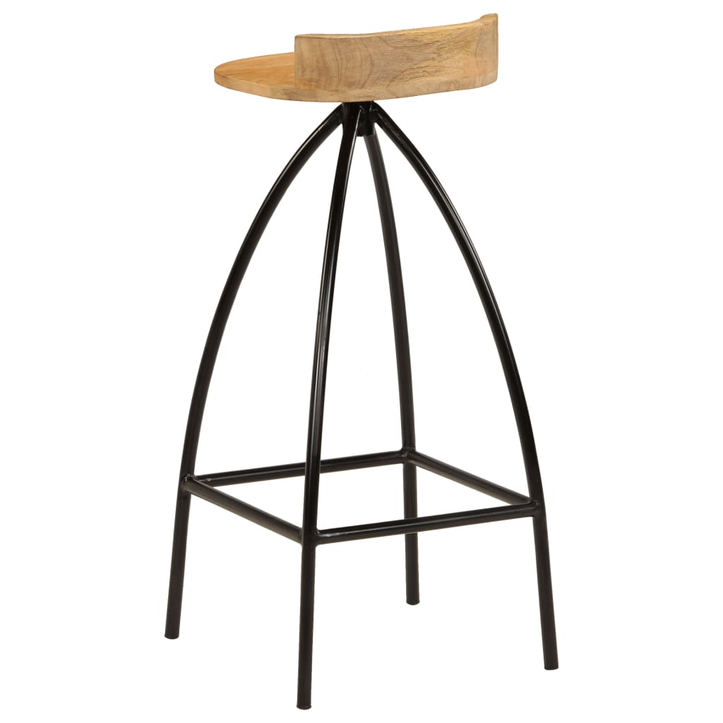 Taburetes De Barra De Cocina 2 Unidades Madera Maciza De Mango