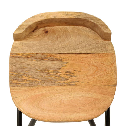 Taburetes De Barra De Cocina 2 Unidades Madera Maciza De Mango