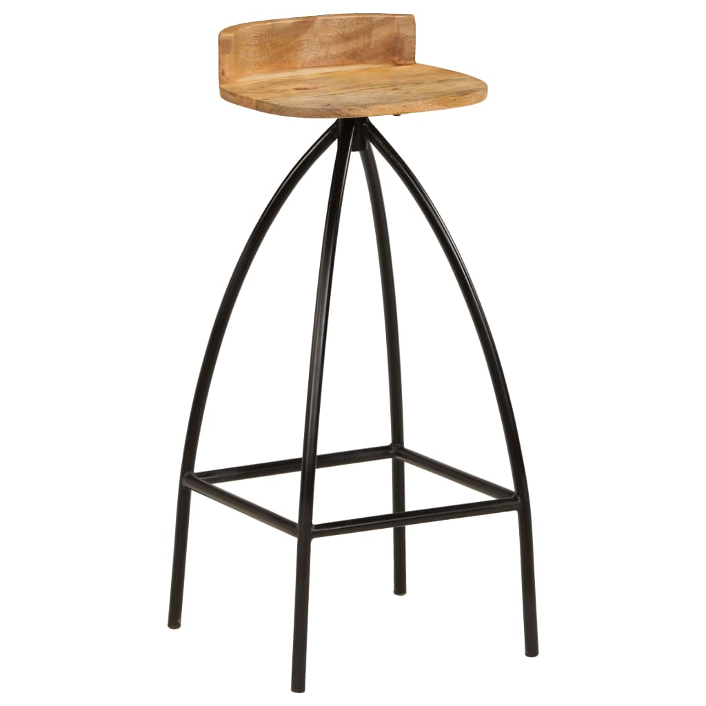 Taburetes De Barra De Cocina 2 Unidades Madera Maciza De Mango