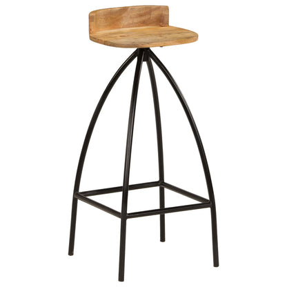 Taburetes De Barra De Cocina 2 Unidades Madera Maciza De Mango