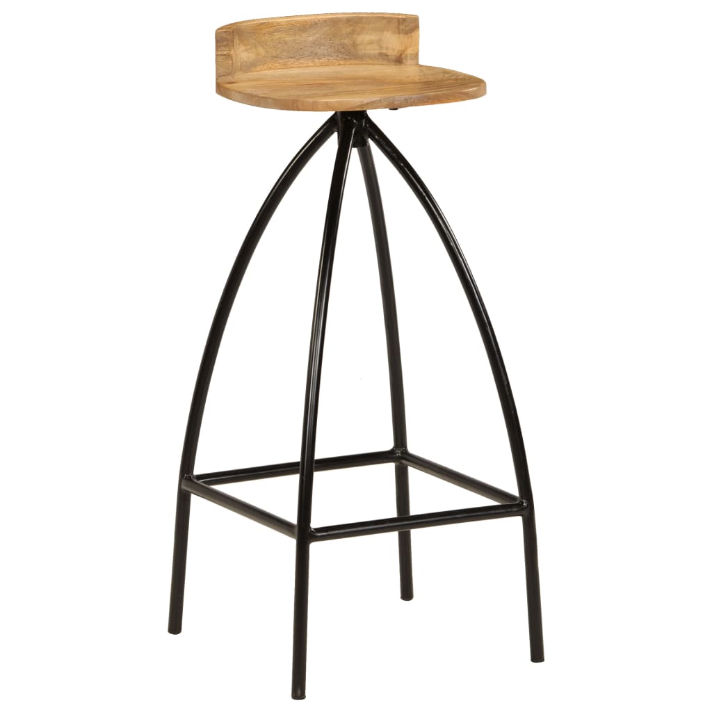 Taburetes De Barra De Cocina 2 Unidades Madera Maciza De Mango