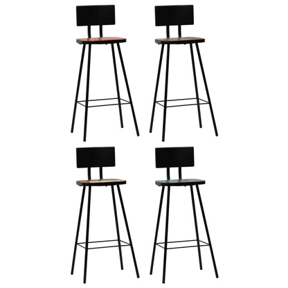 Set De Muebles De Bar 5 Pzas Madera Maciza Reciclada Multicolor