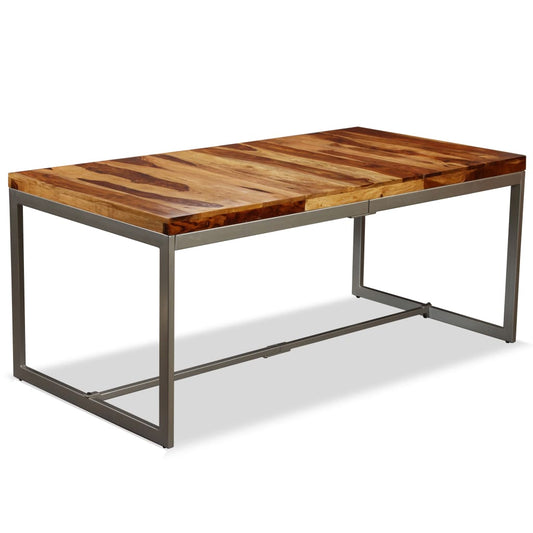 Mesa De Comedor De Madera Maciza De Acacia Y Acero 180 Cm