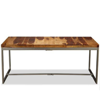 Mesa De Comedor De Madera Maciza De Acacia Y Acero 180 Cm