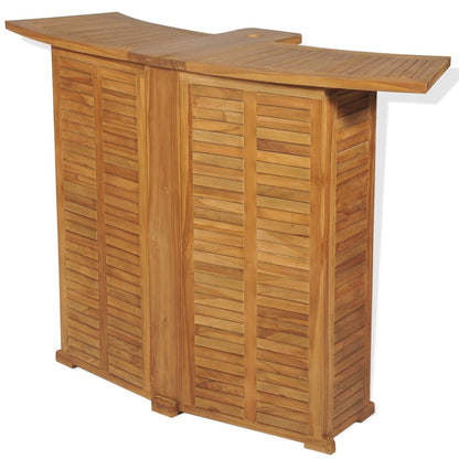 Mesa De Bar Plegable De Madera Teca Maciza 155X53X105 Cm
