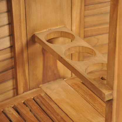 Mesa De Bar Plegable De Madera Teca Maciza 155X53X105 Cm