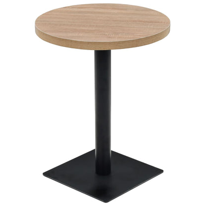 Mesa De Bar Bistró Mdf Y Acero Redonda 60X75 Cm Color