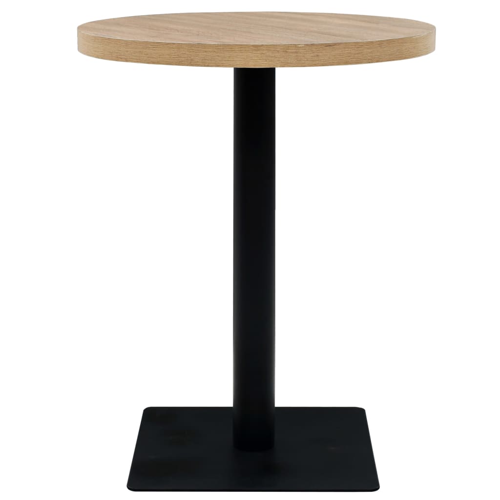 Mesa De Bar Bistró Mdf Y Acero Redonda 60X75 Cm Color