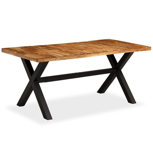 Mesa De Comedor Madera Maciza De Acacia Y Mango 180X90X76 Cm