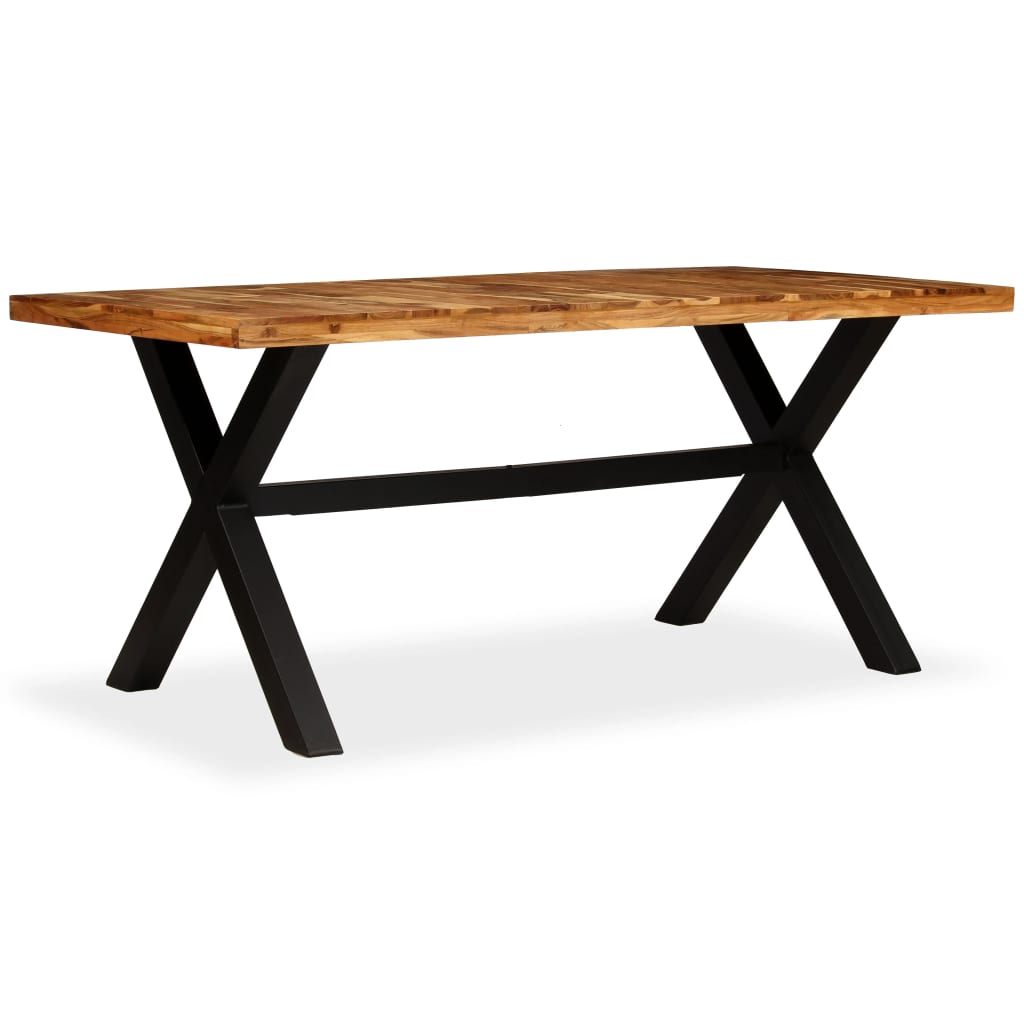 Mesa De Comedor Madera Maciza De Acacia Y Mango 180X90X76 Cm