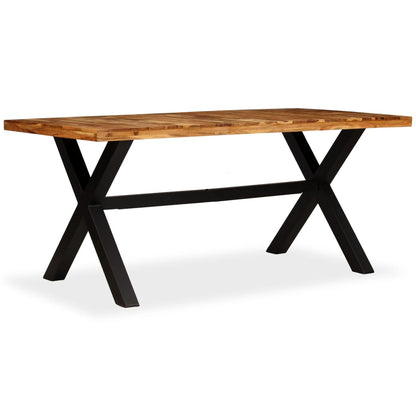 Mesa De Comedor Madera Maciza De Acacia Y Mango 180X90X76 Cm