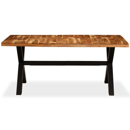 Mesa De Comedor Madera Maciza De Acacia Y Mango 180X90X76 Cm