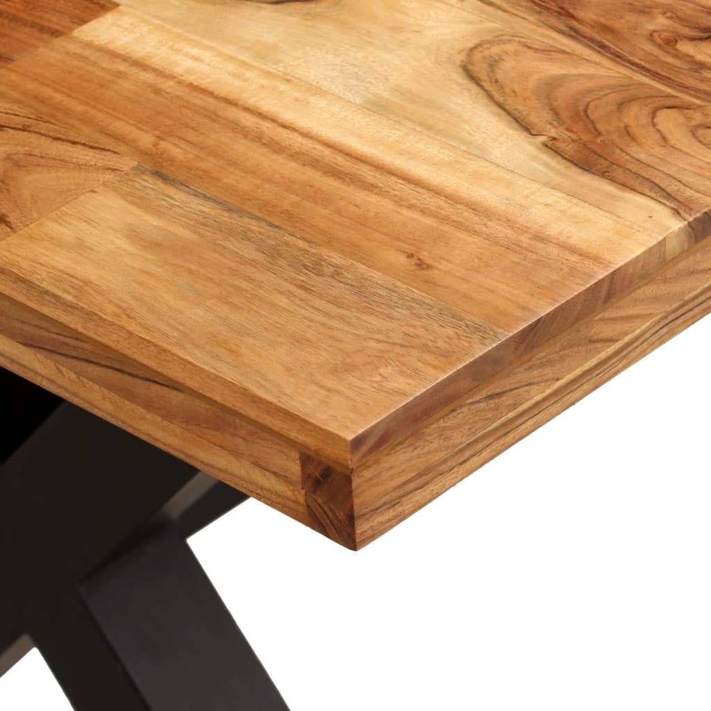 Mesa De Comedor Madera Maciza De Acacia Y Mango 180X90X76 Cm