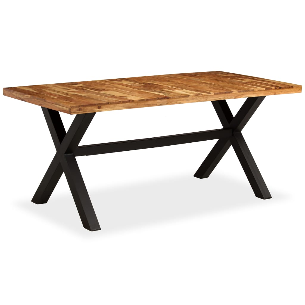 Mesa De Comedor Madera Maciza De Acacia Y Mango 180X90X76 Cm