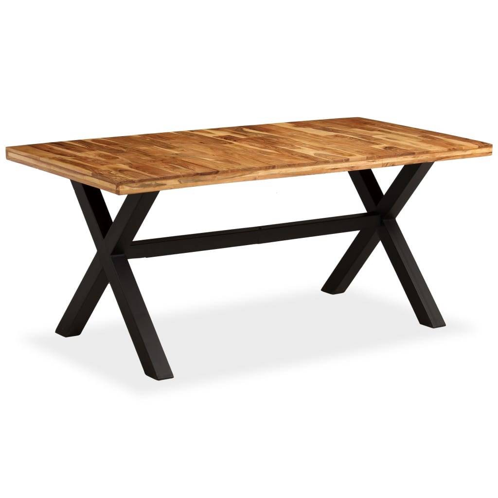 Mesa De Comedor Madera Maciza De Acacia Y Mango 180X90X76 Cm
