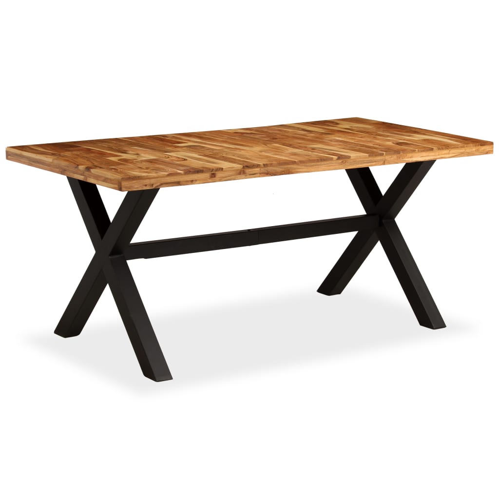 Mesa De Comedor Madera Maciza De Acacia Y Mango 180X90X76 Cm