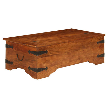 Mesa De Centro Madera Maciza Acacia Acabado Miel