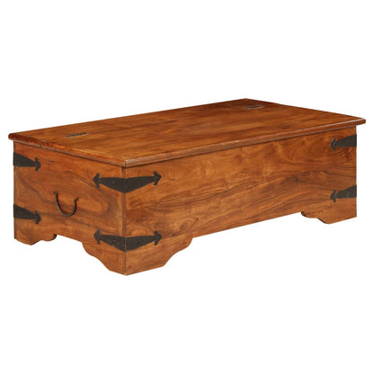 Mesa De Centro Madera Maciza Acacia Acabado Miel