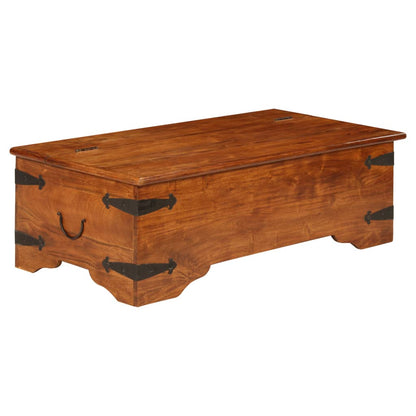 Mesa De Centro Madera Maciza Acacia Acabado Miel