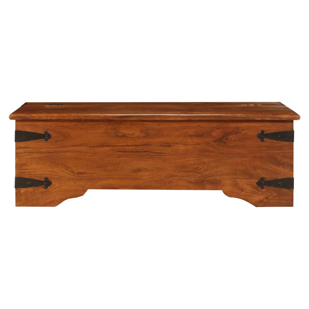 Mesa De Centro Madera Maciza Acacia Acabado Miel