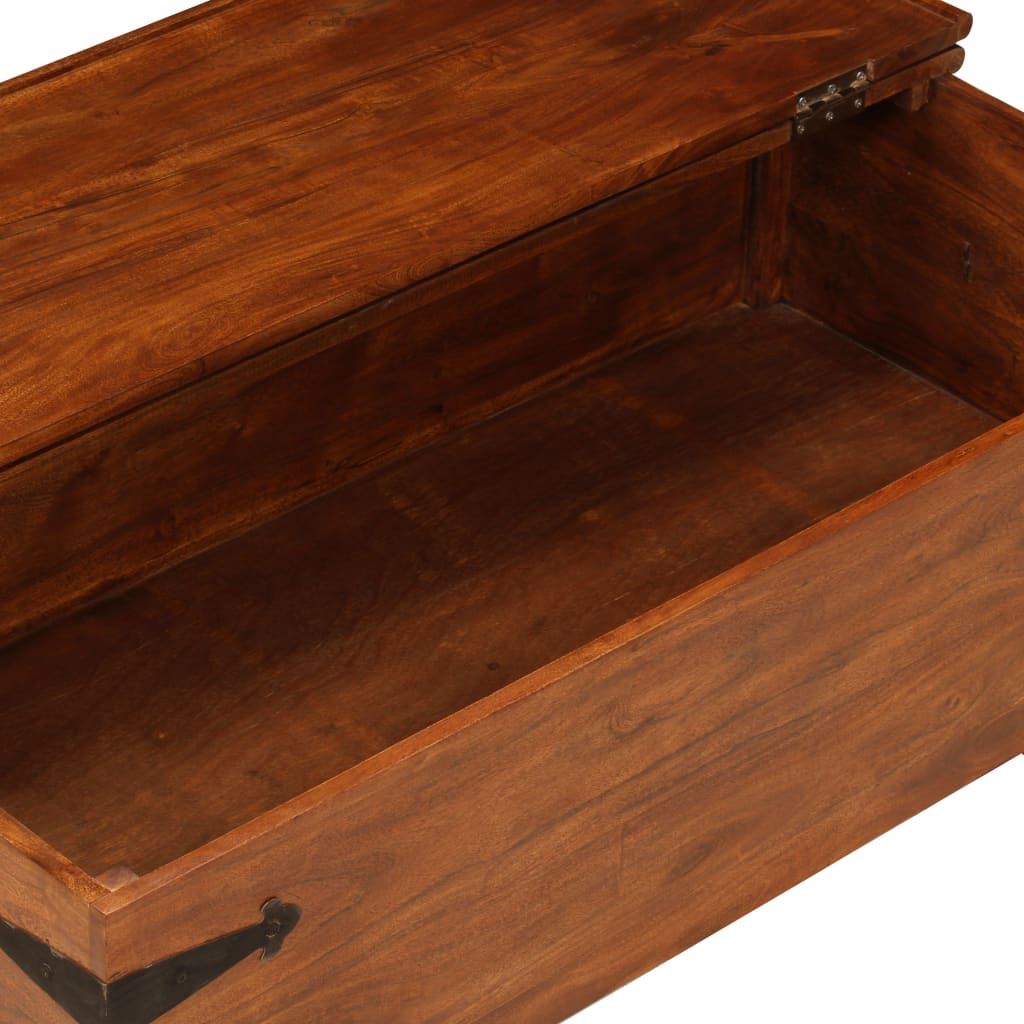 Mesa De Centro Madera Maciza Acacia Acabado Miel