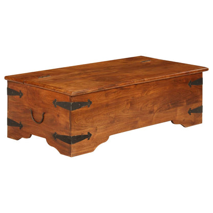 Mesa De Centro Madera Maciza Acacia Acabado Miel
