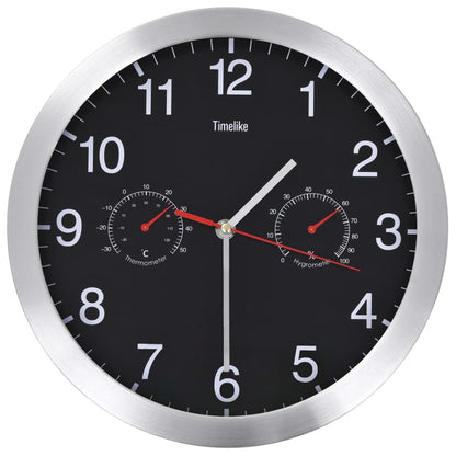 Reloj De Pared De Cuarzo Higrómetro Y Termómetro 30 Cm