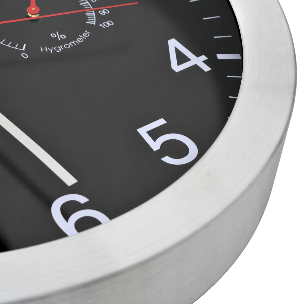 Reloj De Pared De Cuarzo Higrómetro Y Termómetro 30 Cm