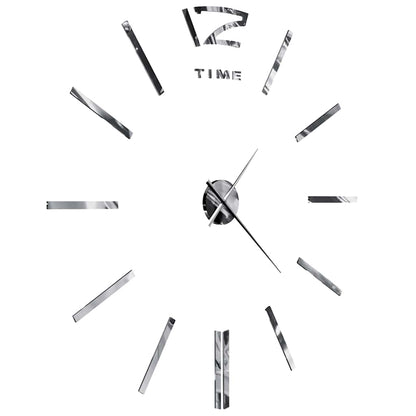 Reloj De Pared 3D Con Diseño Moderno 100 Cm Xxl Plateado