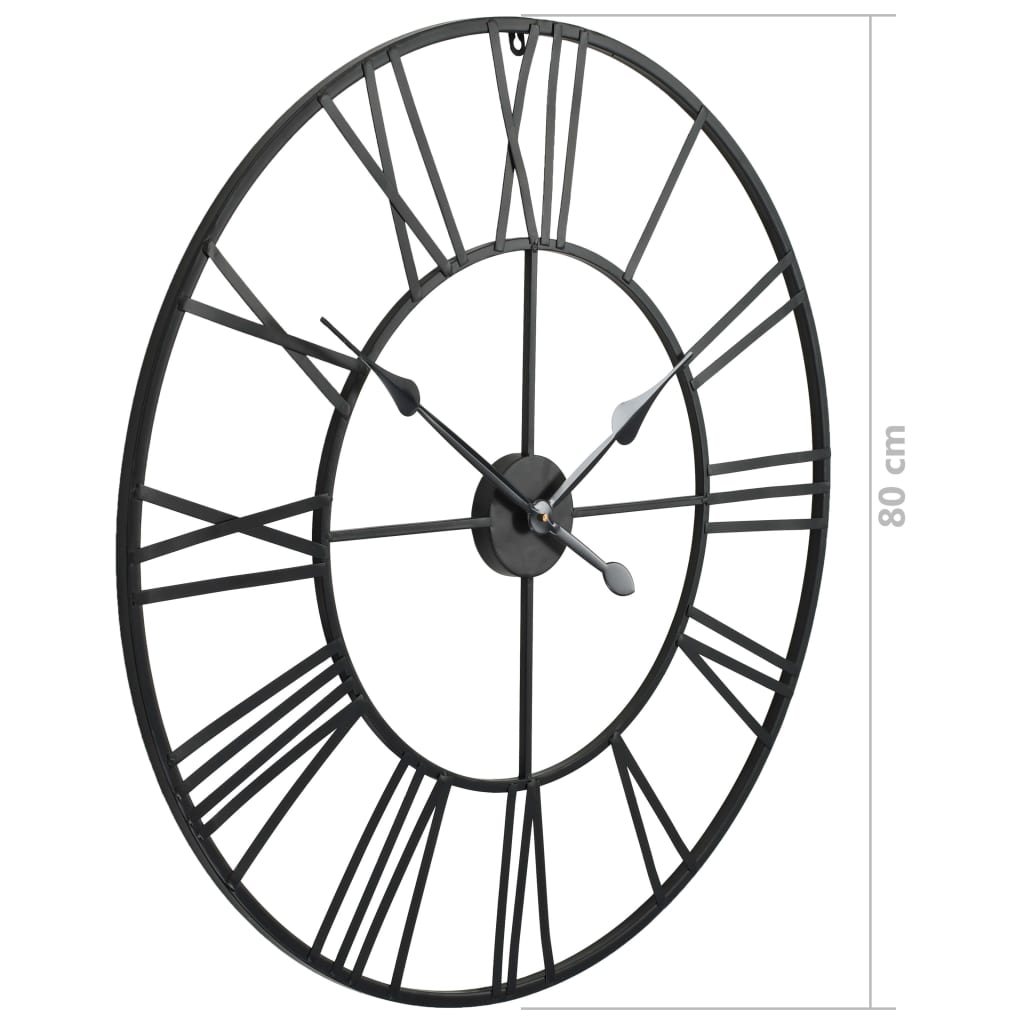 Reloj De Pared Vintage Movimiento Cuarzo Metal 80 Cm Xxl