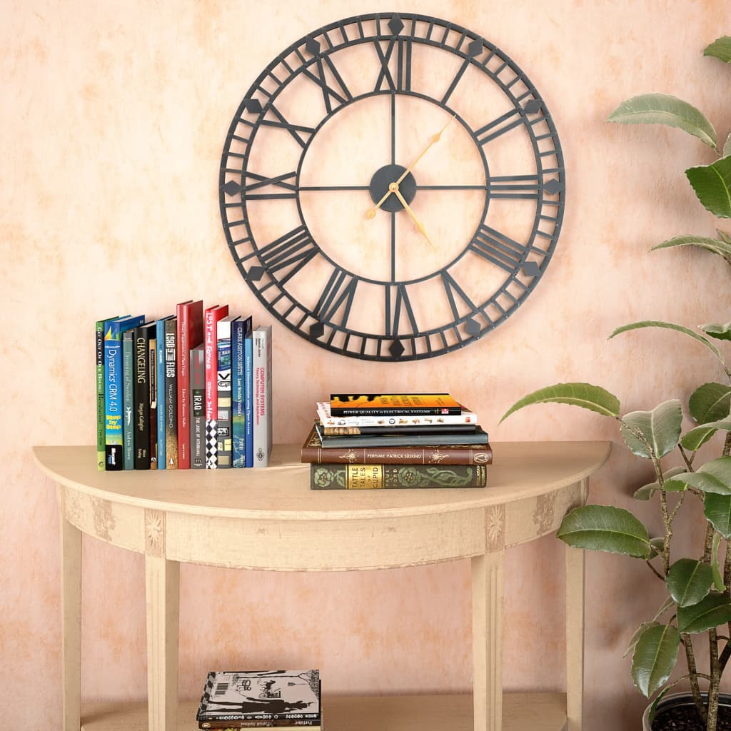 Reloj De Pared Vintage Movimiento Cuarzo Metal 60 Cm Xxl