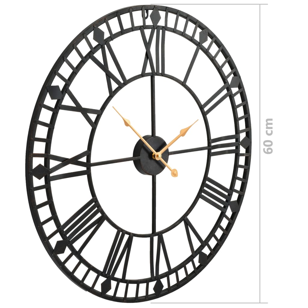 Reloj De Pared Vintage Movimiento Cuarzo Metal 60 Cm Xxl