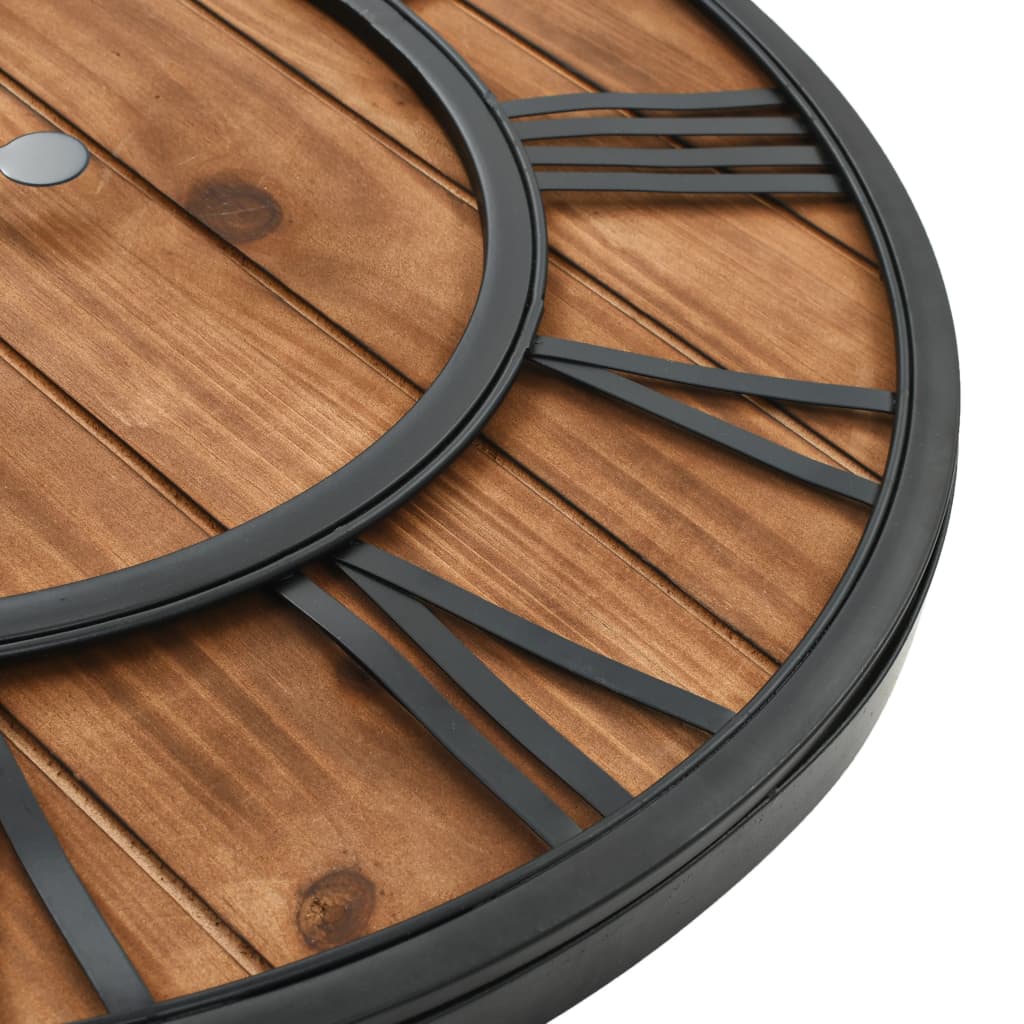 Reloj De Pared Vintage Movimiento Cuarzo Madera Metal 60 Cm Xxl