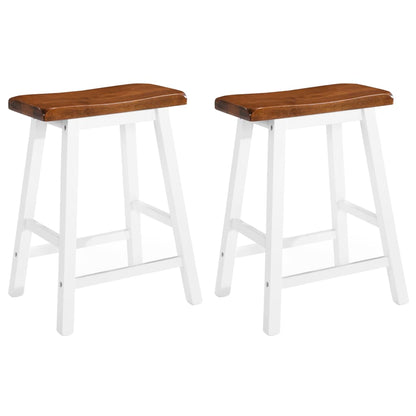 Taburetes De Cocina 2 Unidades Madera Maciza