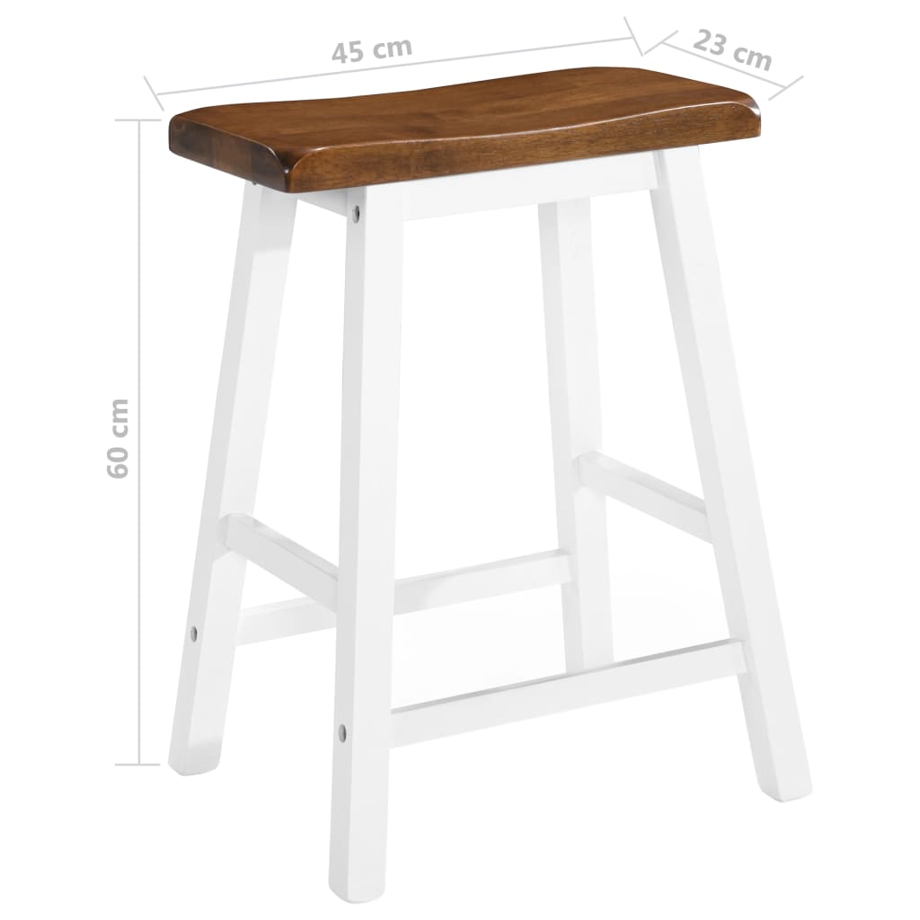 Taburetes De Cocina 2 Unidades Madera Maciza
