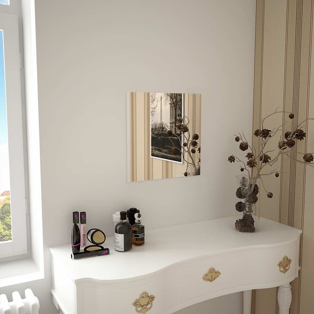 Espejo De Pared Con Luces Led Cuadrado De Vidrio