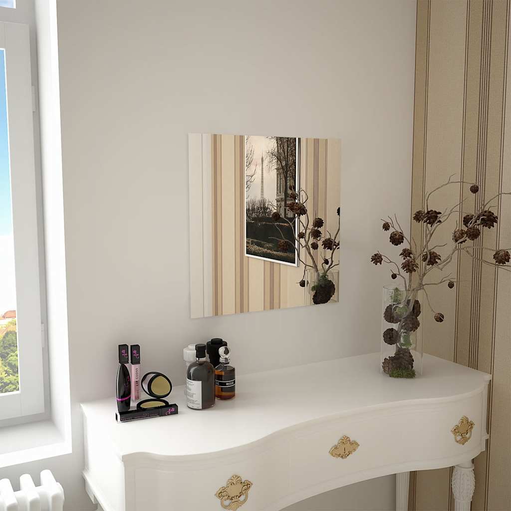 Espejo De Pared Con Luces Led Cuadrado De Vidrio