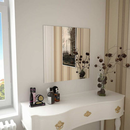 Espejo De Pared Con Luces Led Cuadrado De Vidrio