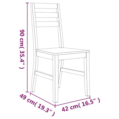 Sillas De Comedor 4 Unidades Madera Maciza De Acacia