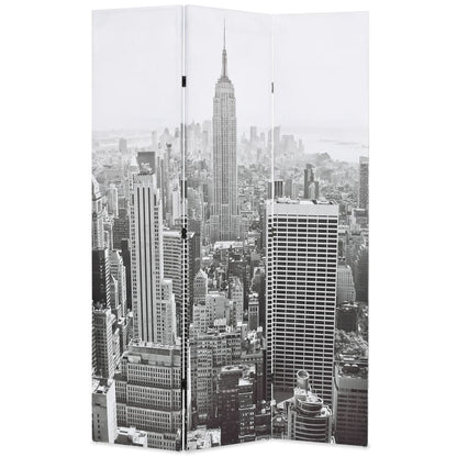 Biombo Divisor Plegable Nueva York Blanco Y Negro