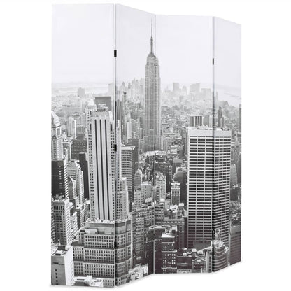 Biombo Divisor Plegable Nueva York Blanco Y Negro