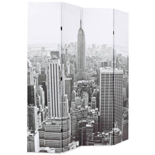 Biombo Divisor Plegable Nueva York Blanco Y Negro
