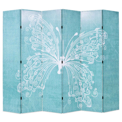 Biombo Divisor Plegable Mariposa Azul
