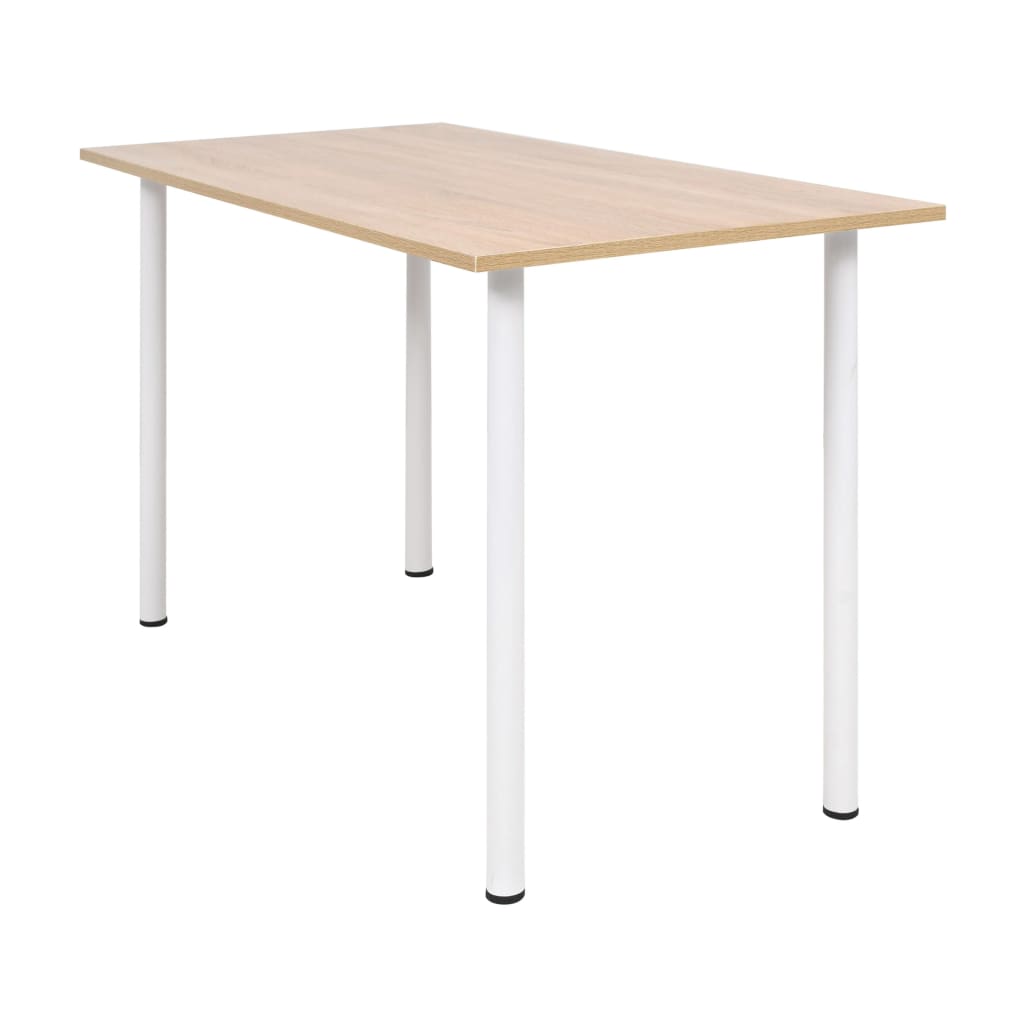 Mesa De Comedor 120X60X73 Cm Color Roble Y Blanco