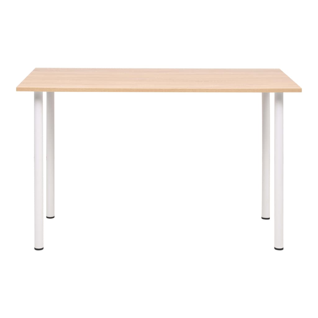 Mesa De Comedor 120X60X73 Cm Color Roble Y Blanco