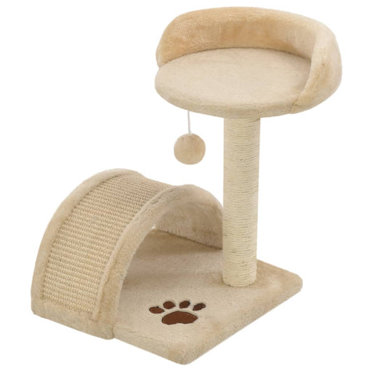Rascador Para Gatos Con Poste De Sisal Y Marrón