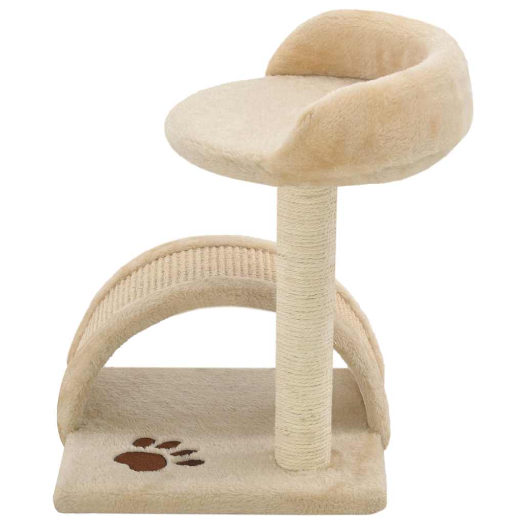 Rascador Para Gatos Con Poste De Sisal Y Marrón